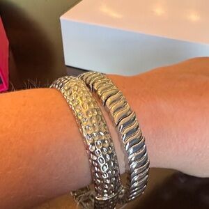 Torrid Silver XL Textured Stretch Bracelets Set